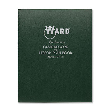 Ward® Combination Record-plan Book, 9-10 Week Term: 2-page Spread (38 Students), 2-page Spread (8 Classes), 11 X 8.5, Green Cover freeshipping - TVN Wholesale